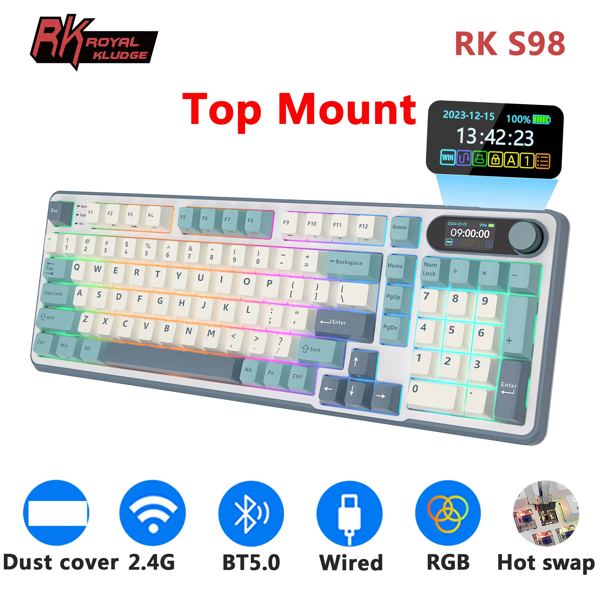Gaming Keyboard Bundle - RK ROYAL KLUDGE S98 Mechanical Keyboard