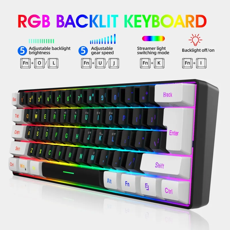 Keyboard and Mouse 60% Compute - Gaming Keyboard Bundle review and price