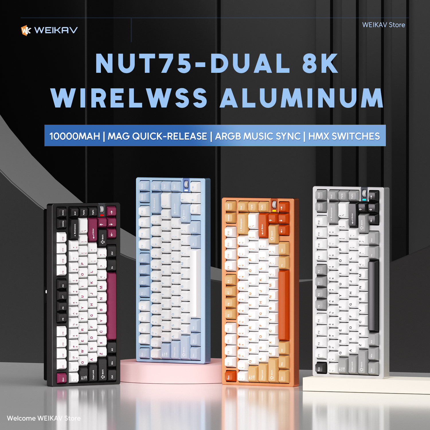 WEIKAV NUT75 220 Grit Aluminum - Gaming Keyboard Bundle review and price
