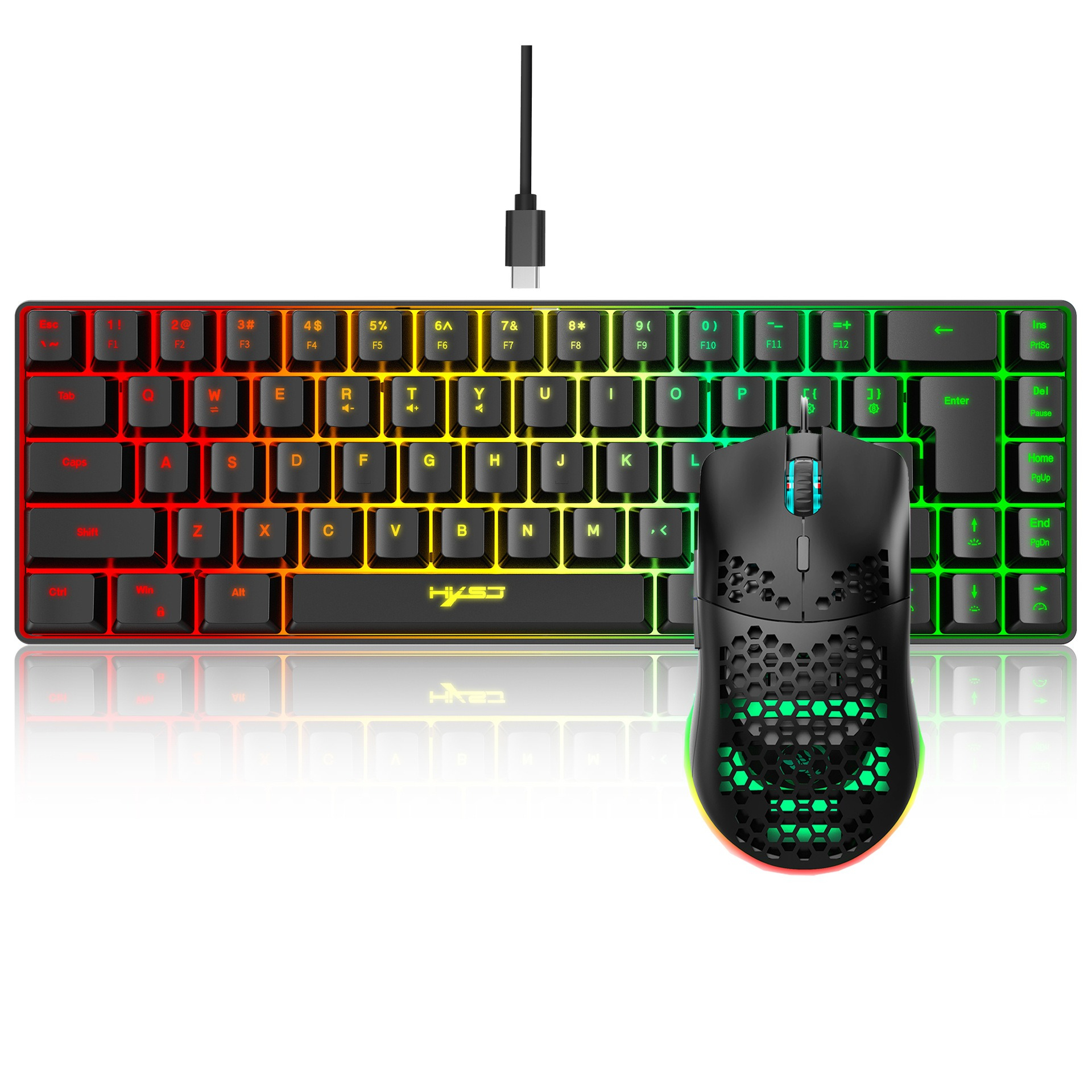 Keyboard and Mouse 68key Wired - Gaming Keyboard Bundle review and price