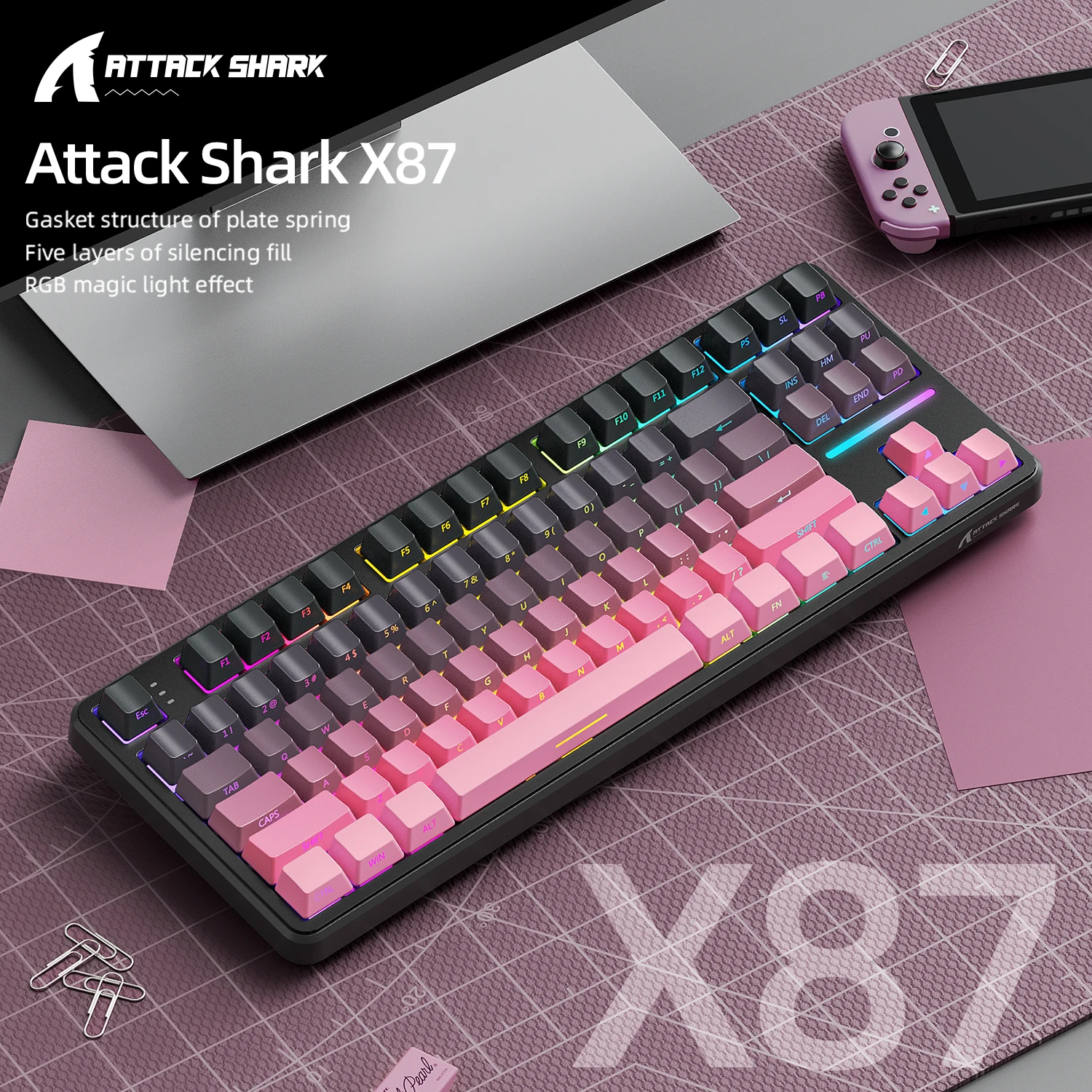 Attack Shark X87 Macro Drive G - Gaming Keyboard Mechanical review and price