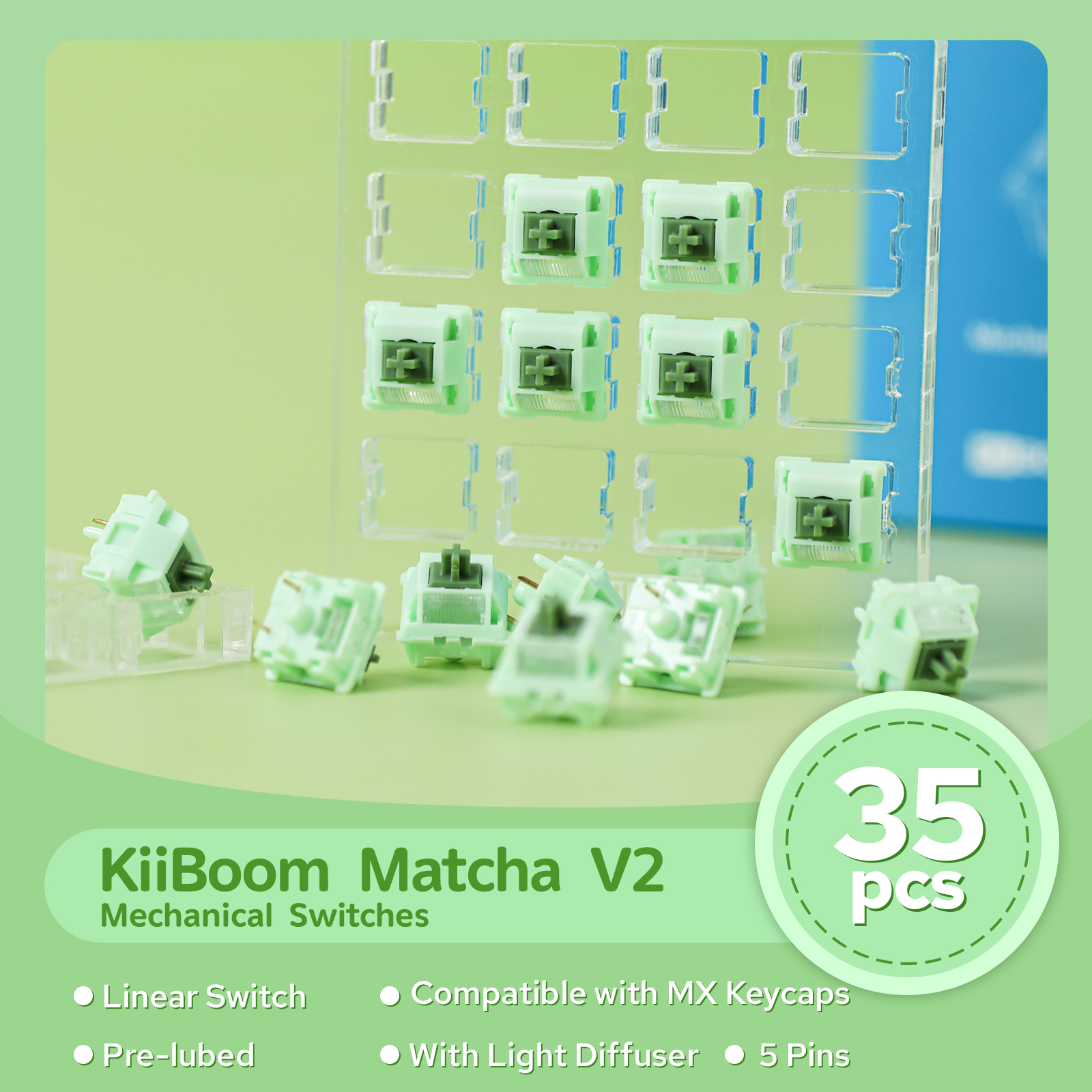 35 Pieces KiiBOOM Matcha Latte - Keyboard Lube Kit review and price