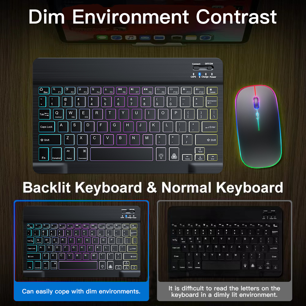 Backlit Backlight Bluetooth Ke - Gaming Keyboard And Mouse Mobile review and price