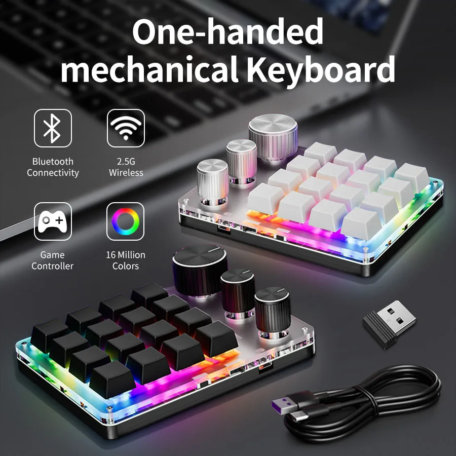 2.4G Customize Bluetooth 3 Mod - Gaming Keyboard 1 Hand review and price
