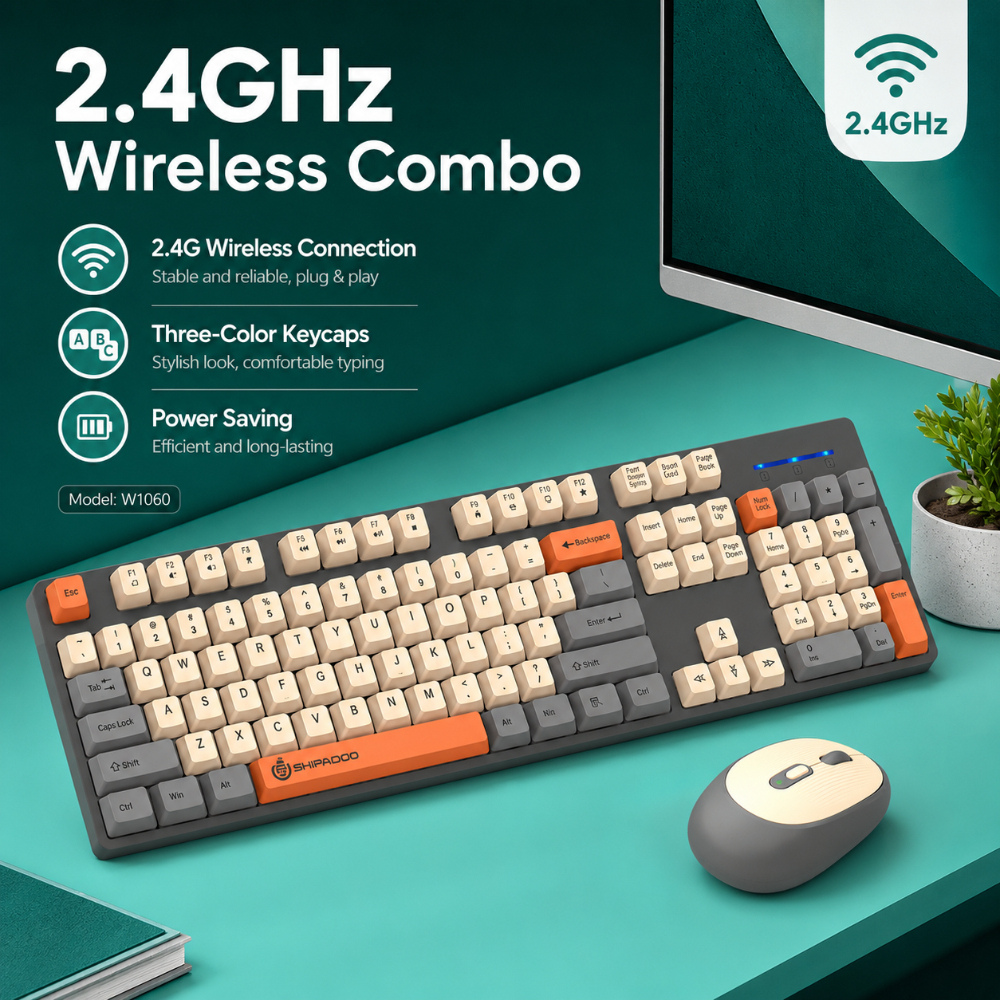 SHIPADOO W1060 2.4G Wireless G - Gaming Keyboard Bundle review and price