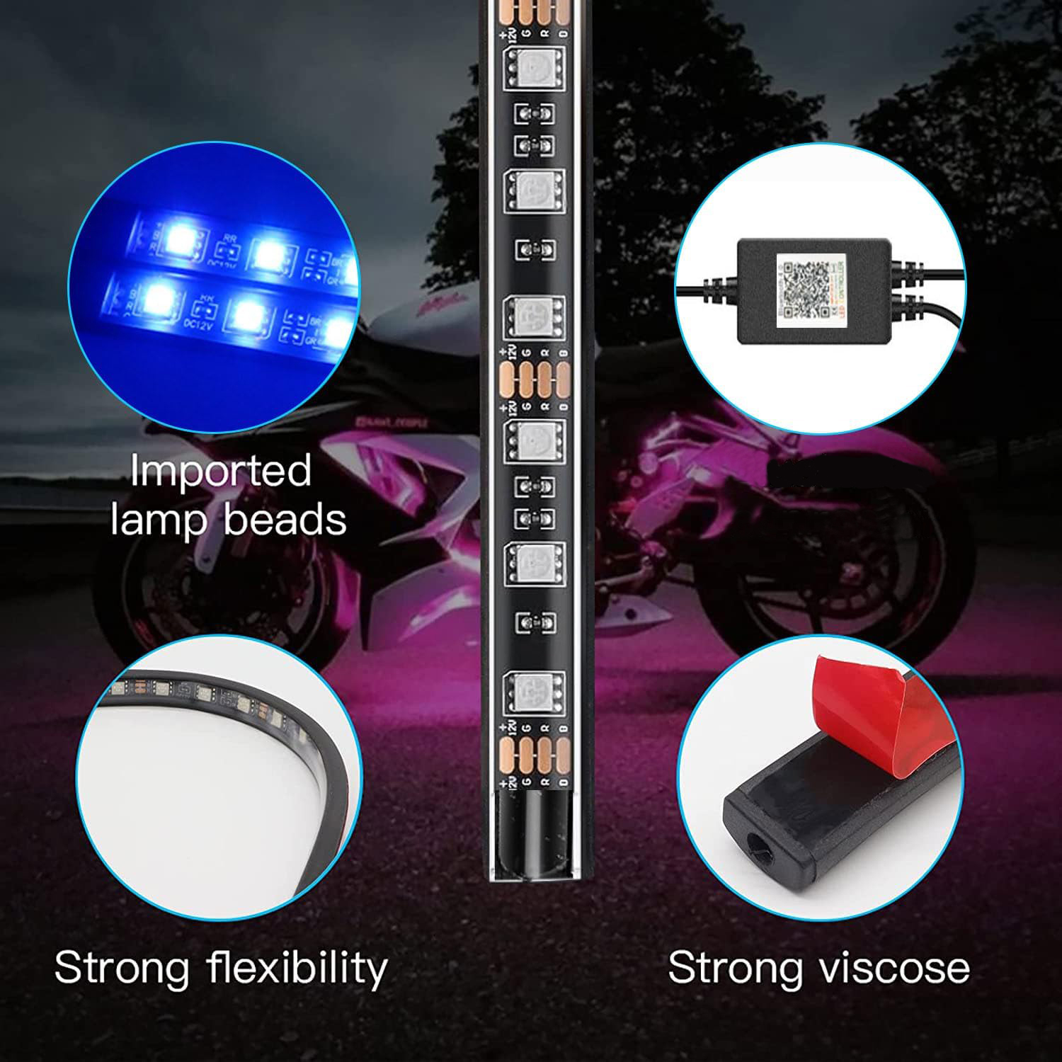 8pcs RGB LED Motorcycle Underg - Rgb Underglow Strip review and price
