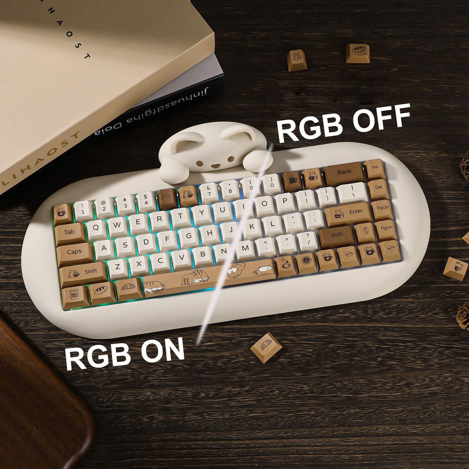 YUNZII Coffee Cat PBT Keycaps, - Gaming Keyboard Bundle review and price