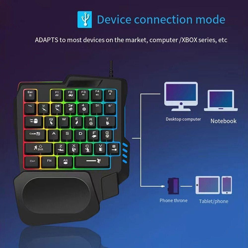 RGB Gaming Keyboard Single Han - Gaming Keyboard 1 Hand review and price