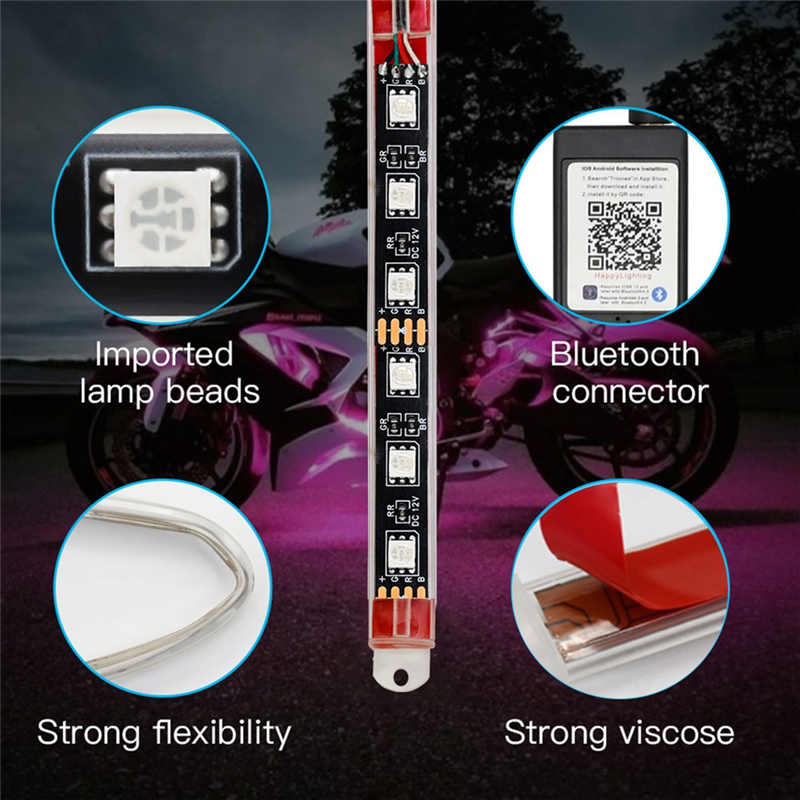 8PCS Motorcycle Underglow LED  - Rgb Underglow Strip review and price
