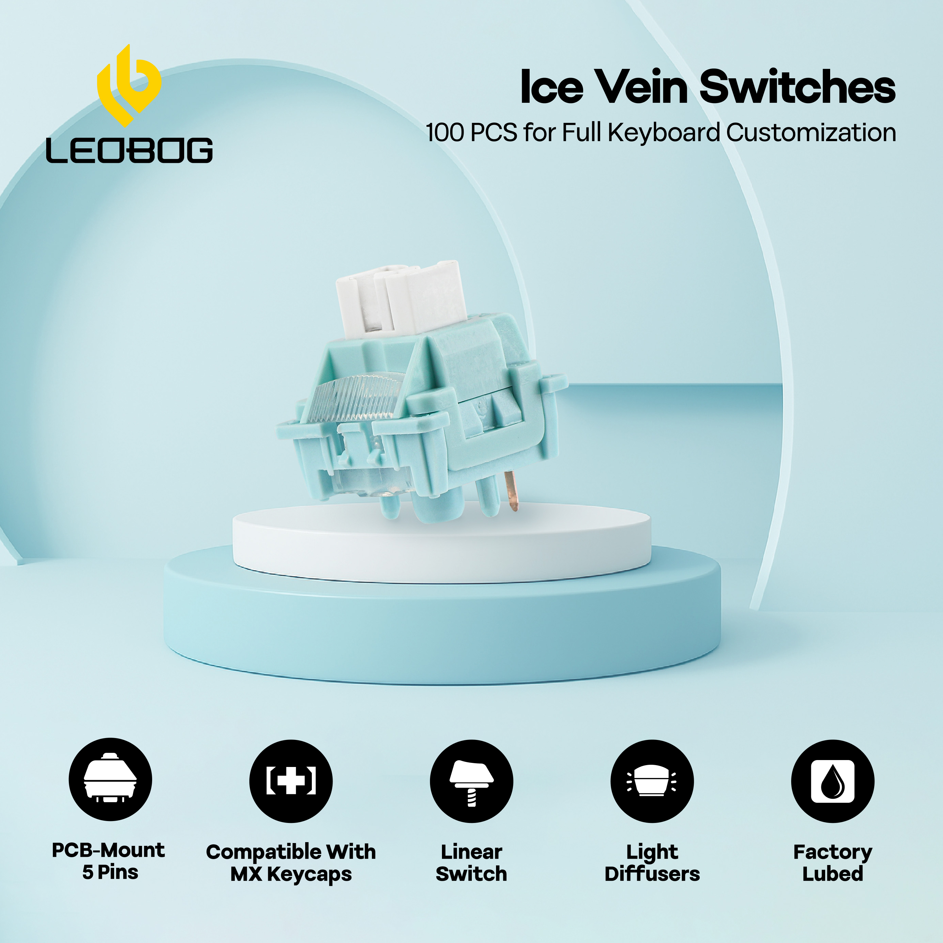100 Pieces LEOBOG Ice Vein 42g - Keyboard Lube Kit review and price